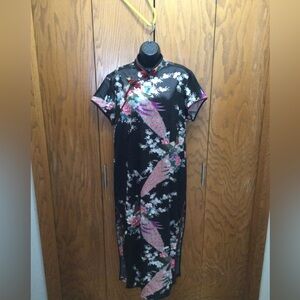 Laoguadi Floral Print Silk Cheongsam Dress Women’s M